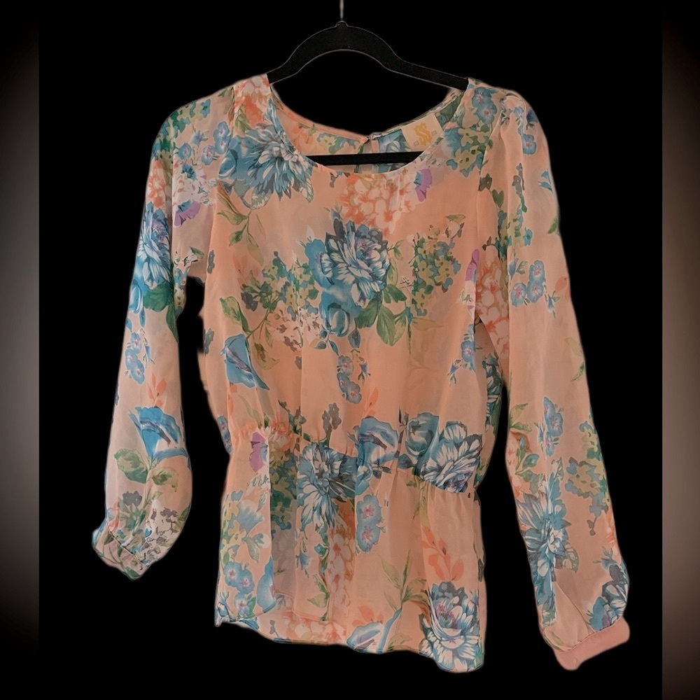 Sheer flower blouse